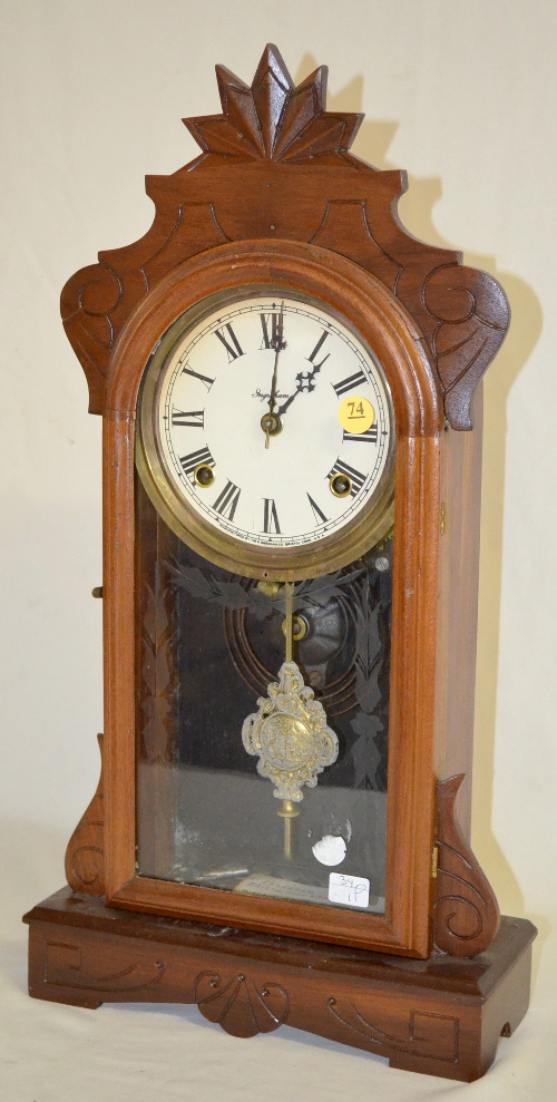 Antique Ingraham Walnut “Phoenix” Kitchen Clock