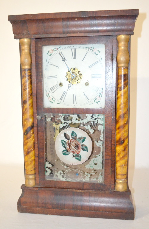 Antique Gilbert 1/2 Splat Weight Driven Shelf Clock