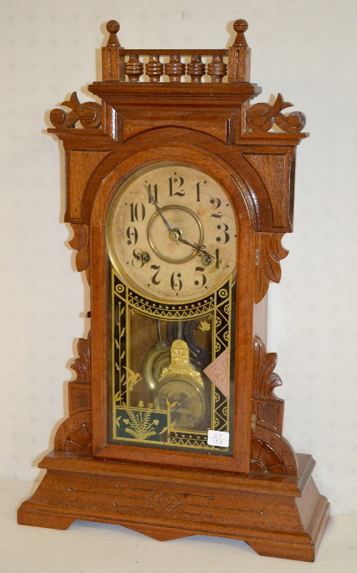 Antique New Haven Kitchen Clock, Oak