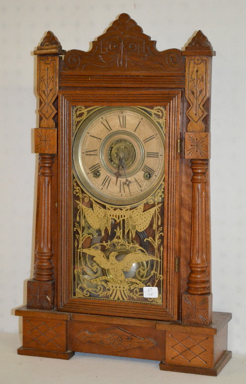 Antique Gilbert “Prince” Oak Kitchen Clock