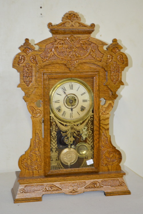 Antique Seth Thomas Oak Kitchen Clock