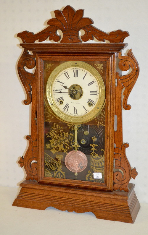 Antique Seth Thomas Walnut Kitchen Clock