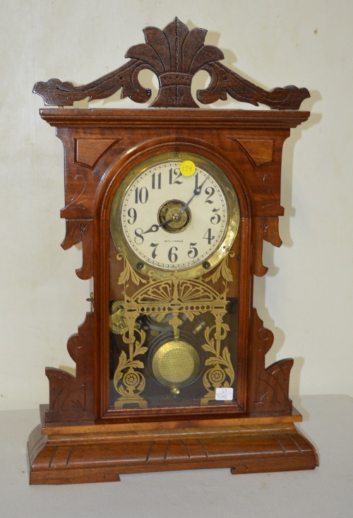 Antique Seth Thomas Walnut Kitchen Clock