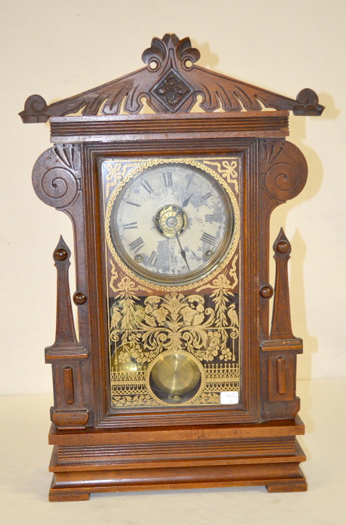 Antique Seth Thomas Walnut Kitchen Clock