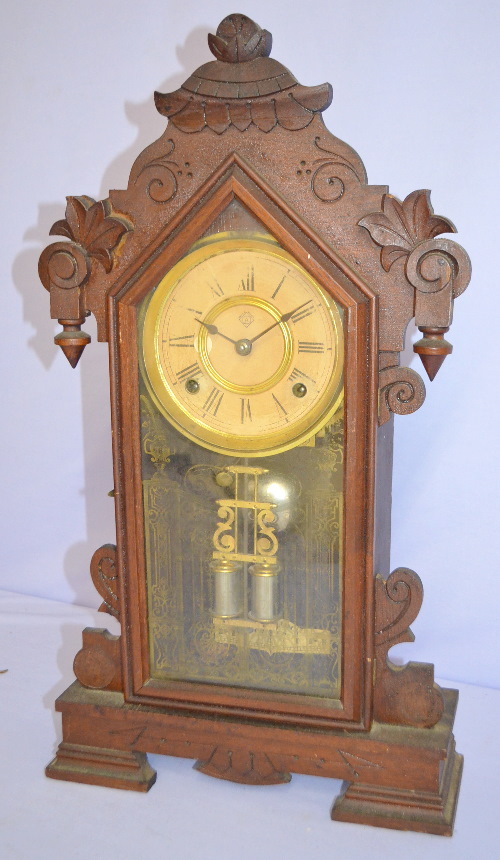Antique Ansonia “Gallant” Walnut Kitchen Clock