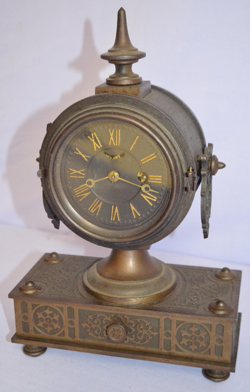 Antique Metal Mantel Clock