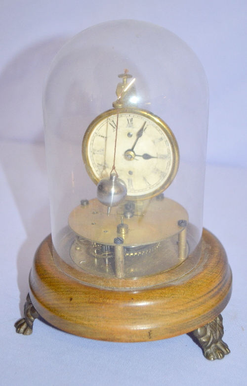 Antique Unmarked Briggs Rotary Clock Under Dome