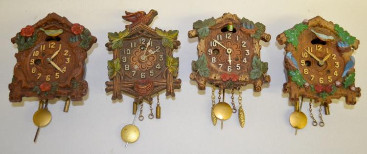 4 Antique Keebler & Lux Pendulette Clocks