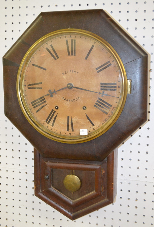 Antique “Seifert Barbados” Short Drop School House Clock