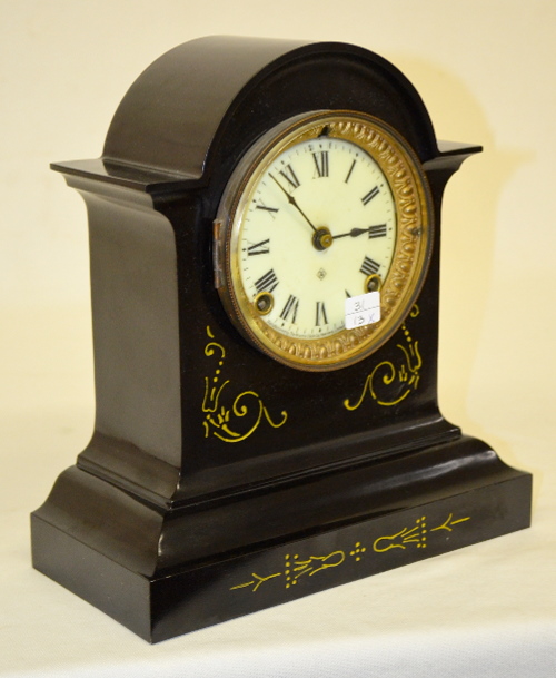 Antique Ansonia Enameled Iron Case “Essex” Shelf Clock