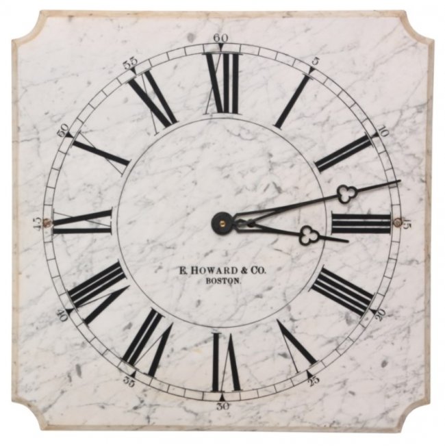 Signed E. Howard Marble Dial Wall Clock