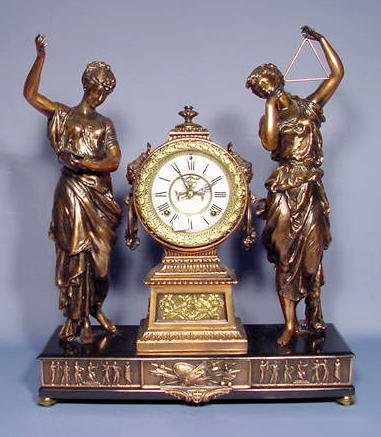 Ansonia Muses Double Statue Clock