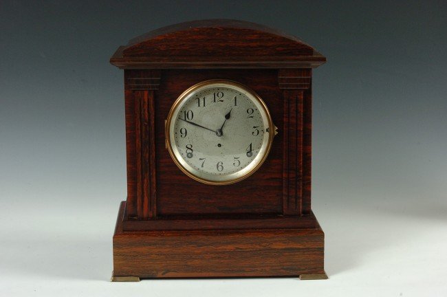 A SETH THOMAS SONORA CHIME CLOCK IN ADAMANTINE FINISH