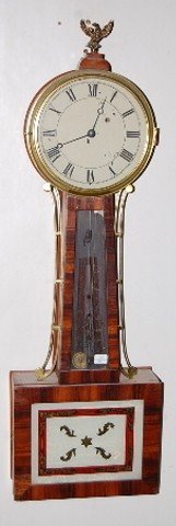 Antique American Weight Driven Banjo Clock