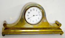 Antique French Brass Scroll Dresser/Desk Clock