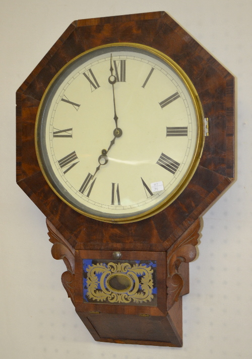 Antique New Haven Rosewood Short Drop Clock