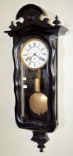 Antique Ebonized Serpentine Vienna Regulator Clock