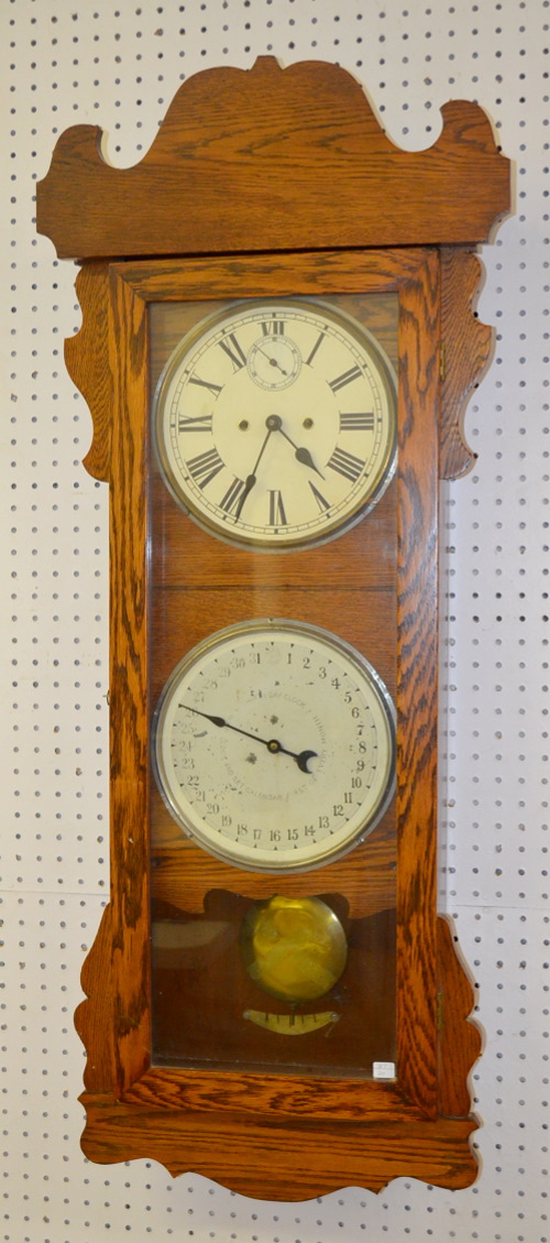 Antique New Haven “Rutland” Variant Oak Calendar Clock Price Guide