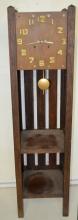 Antique New Haven Style Mission Oak Grandmother Clock