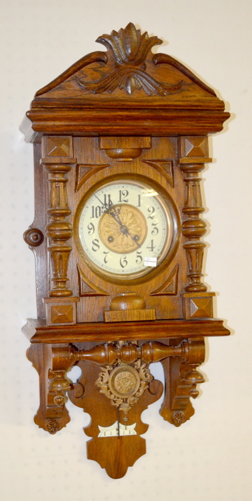 Antique German Open Well Wall Clock