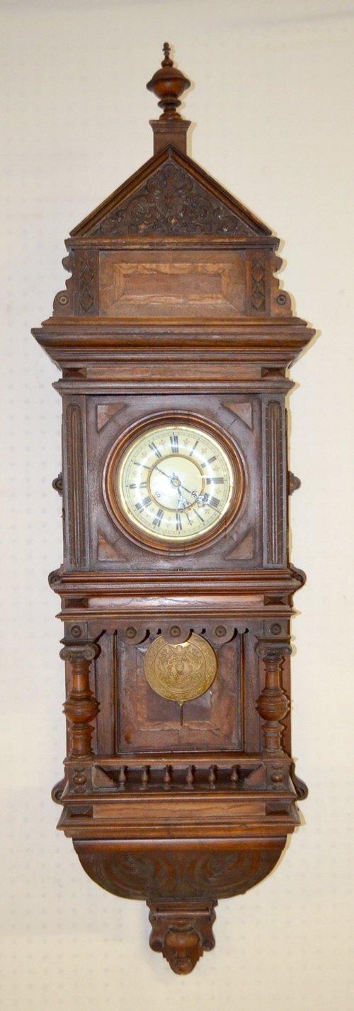 Antique German Open Well Wall Clock