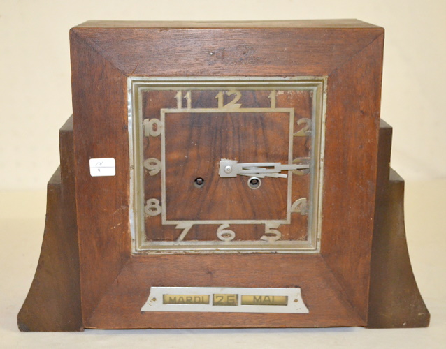 Antique Coin Operated Calendar Shelf Clock