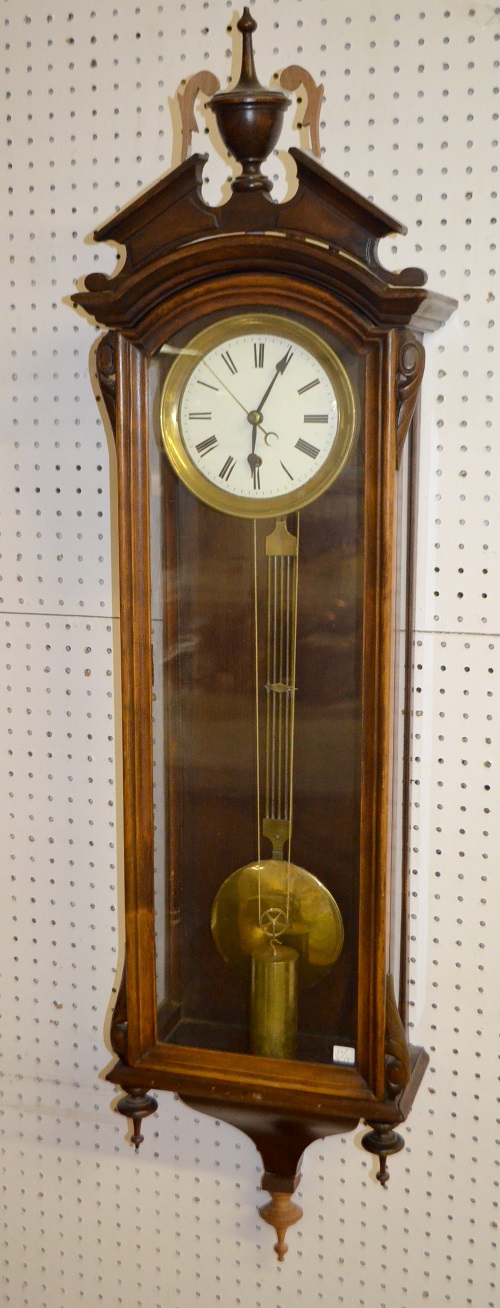 Antique George Jones Walnut Case Clock 1 Weight Movement