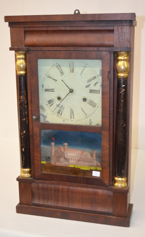 Antique Jerome & Co. Split Column Weight Driven Shelf Clock