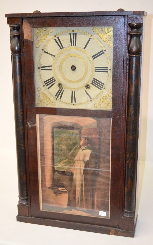 Antique Boardman & Wells Split Column Wood Works Clock