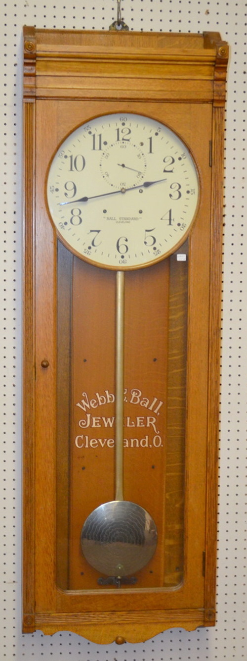 Antique Howard #89 Ball Standard Oak Regulator Wall Clock