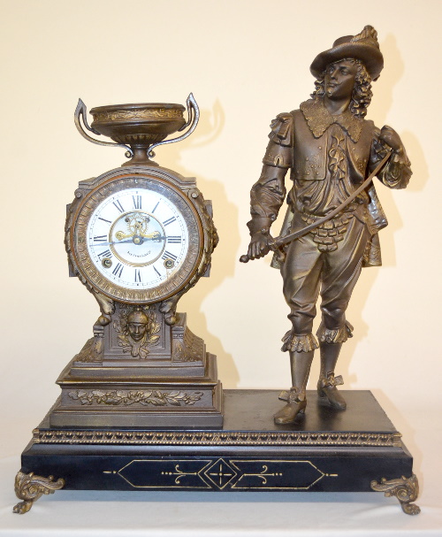 Antique New Haven Statue Clock, “Don Juan”