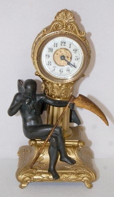 Ansonia “Father Time” Figural Metal Clock