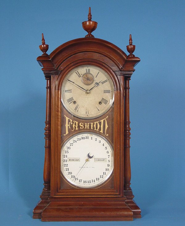 Seth Thomas “#5” Walnut Double Dial Calendar Shelf Clock