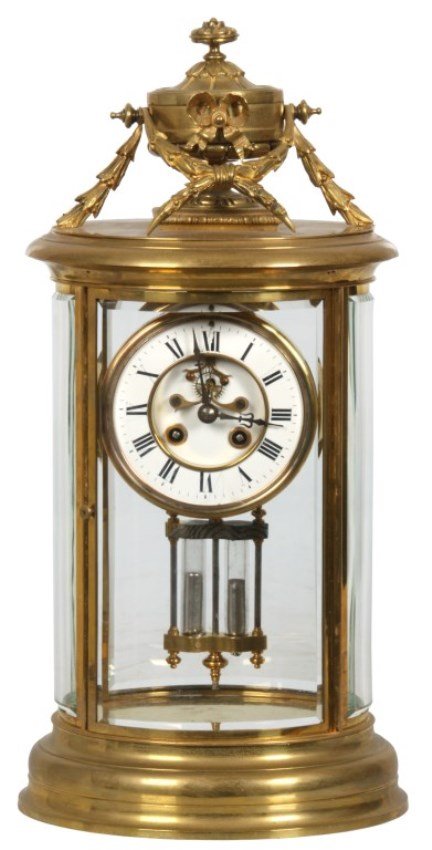 Oval French Brass Crystal Regulator