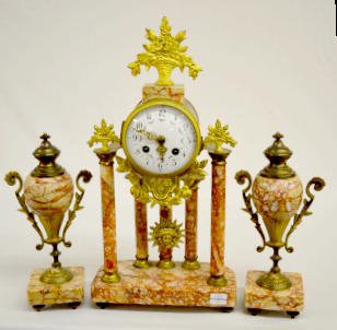 Antique French 3-Piece Clock