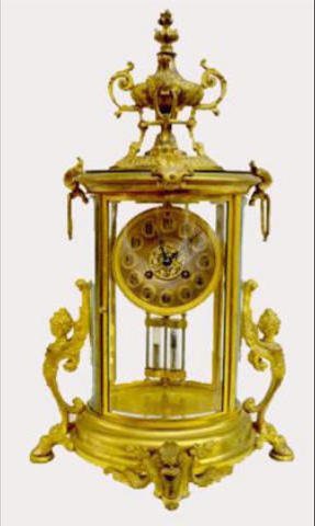 French Oval T&S Crystal Regulator Clock