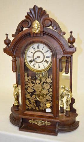 New Haven Walnut Occidental Parlor Clock