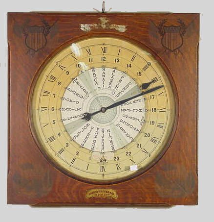 Jarvis Clock Co. World Time Oak Wall Clock