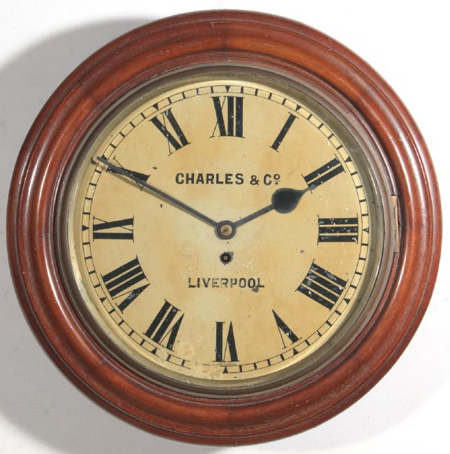 A 19THC ENGLISH FUSEE GALLERY CLOCK SIGNED CHARLES