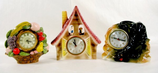2 Sessions & 1 Lanshire Electric Ceramic Clocks