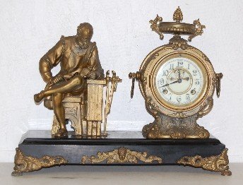 Antique New Haven Seated Statue Clock