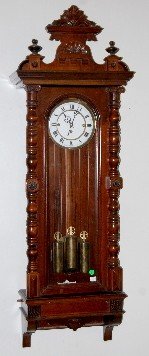 Antique 3 Weight Vienna Regulator Clock