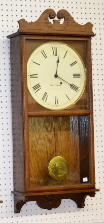 Antique Seth Thomas Oak Store Regulator Wall Clock