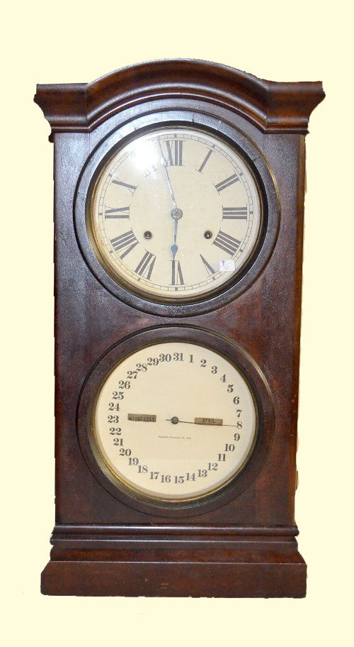 Antique Seth Thomas Parlor No. 1 Double Dial Calendar Clock