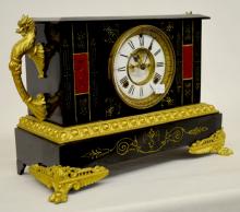 Antique Ansonia Enameled Iron Case “Sicily” Shelf Clock