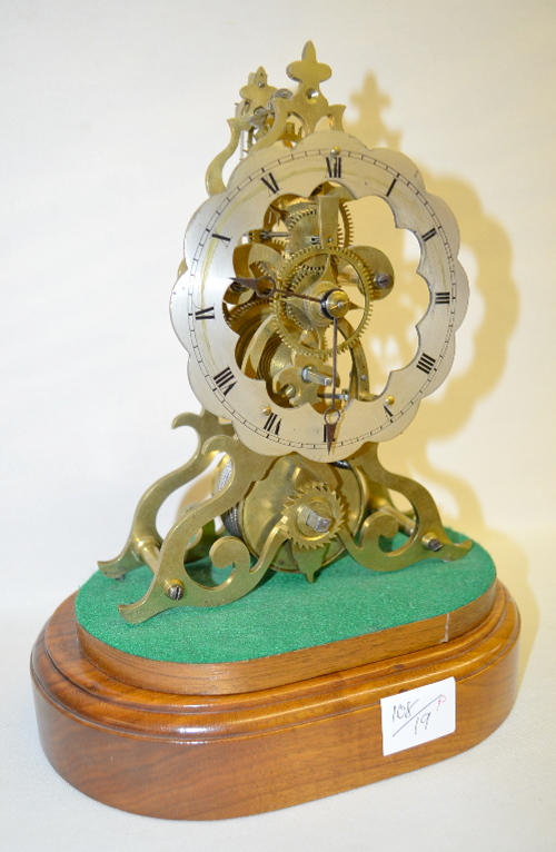 Antique English Brass Fusee Skeleton Clock