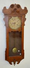 Antique New Haven Oak “Rutland” Wall Regulator Clock