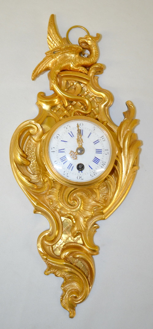 Antique Bronze French Cartel Clock with Griffin