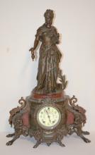 Antique Gilbert Syrian Bronze No. 2636 Statue Clock