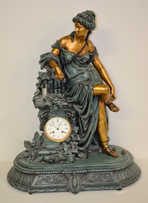 Antique French Japy Freres “Atlanta” Statue Clock